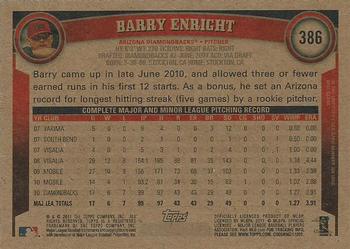 2011 Topps - Throwback #386 Barry Enright Back