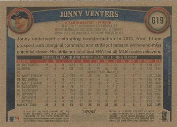 2011 Topps - Throwback #619 Jonny Venters Back