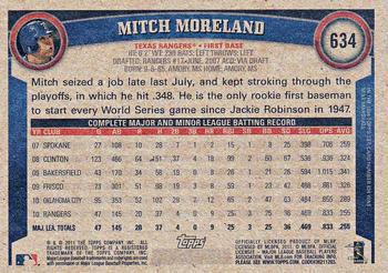 2011 Topps - Throwback #634 Mitch Moreland Back