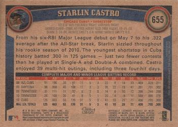 2011 Topps - Throwback #655 Starlin Castro Back