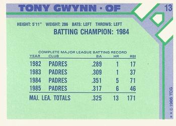 1986 Topps Baseball Champion Superstars #13 Tony Gwynn Back
