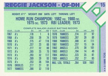 1986 Topps Baseball Champion Superstars #15 Reggie Jackson Back
