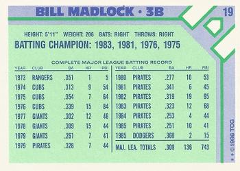 1986 Topps Baseball Champion Superstars #19 Bill Madlock Back