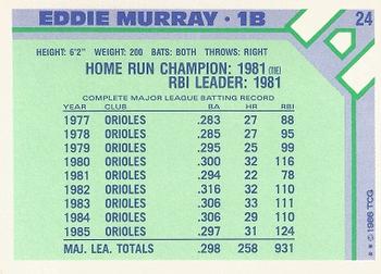 1986 Topps Baseball Champion Superstars #24 Eddie Murray Back