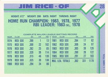 1986 Topps Baseball Champion Superstars #28 Jim Rice Back