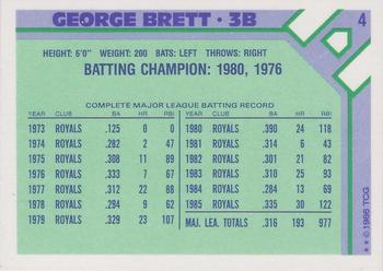 1986 Topps Baseball Champion Superstars #4 George Brett Back