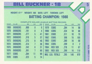 1986 Topps Baseball Champion Superstars #5 Bill Buckner Back