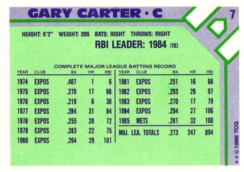 1986 Topps Baseball Champion Superstars #7 Gary Carter Back