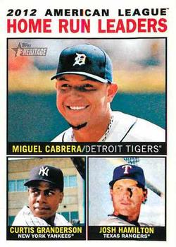 2013 Topps Heritage - Venezuelan #10 American League Home Run Leaders (Miguel Cabrera / Curtis Granderson / Josh Hamilton) Front