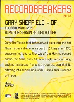 2003 Topps - Record Breakers (Series One) #RB-GS Gary Sheffield Back