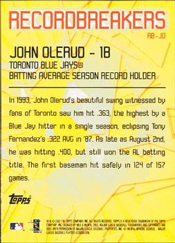 2003 Topps - Record Breakers (Series One) #RB-JO John Olerud Back