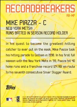 2003 Topps - Record Breakers (Series One) #RB-MP Mike Piazza Back