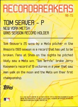 2003 Topps - Record Breakers (Series One) #RB-TS Tom Seaver Back