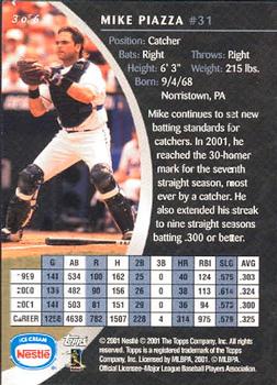2002 Topps Nestle #3 Mike Piazza Back