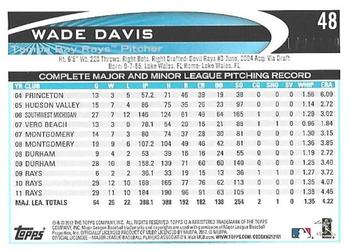 2012 Topps - Orange #48 Wade Davis Back