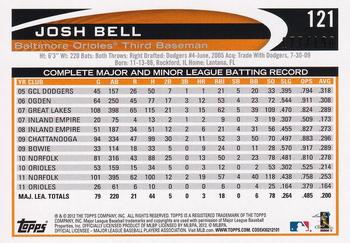 2012 Topps - Orange #121 Josh Bell Back
