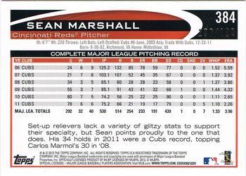 2012 Topps - Orange #384 Sean Marshall Back