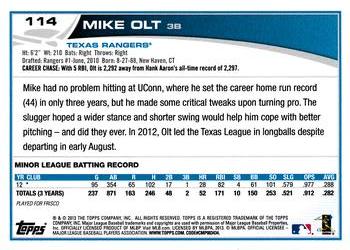 2013 Topps Opening Day #114 Mike Olt Back