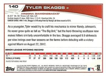 2013 Topps Opening Day #140 Tyler Skaggs Back