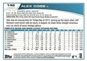 2013 Topps Opening Day #146 Alex Cobb Back