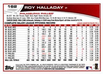 2013 Topps Opening Day #162 Roy Halladay Back