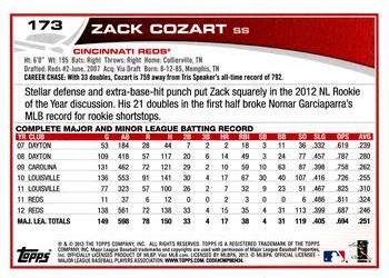 2013 Topps Opening Day #173 Zack Cozart Back