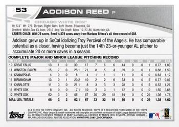 2013 Topps Opening Day #53 Addison Reed Back