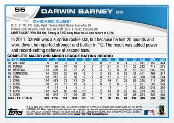 2013 Topps Opening Day #55 Darwin Barney Back