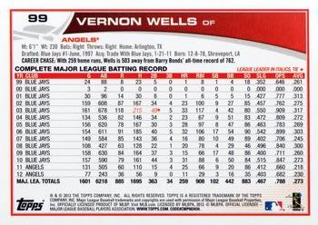 2013 Topps Opening Day #99 Vernon Wells Back