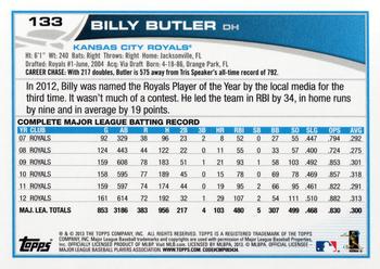 2013 Topps Opening Day #133 Billy Butler Back