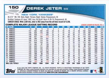 2013 Topps Opening Day #150 Derek Jeter Back