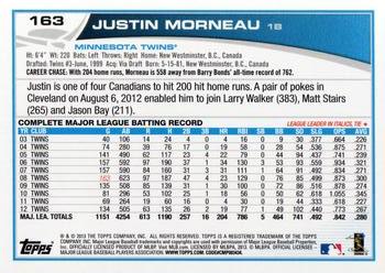 2013 Topps Opening Day #163 Justin Morneau Back