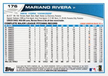 2013 Topps Opening Day #176 Mariano Rivera Back