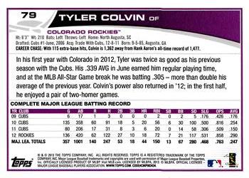 2013 Topps Opening Day #79 Tyler Colvin Back