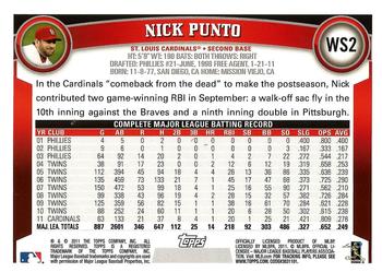 2011 Topps World Series Champions St. Louis Cardinals #WS2 Nick Punto Back