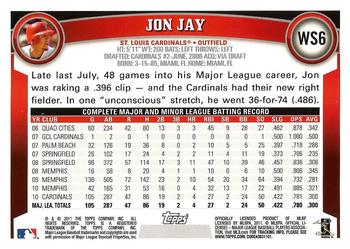 2011 Topps World Series Champions St. Louis Cardinals #WS6 Jon Jay Back