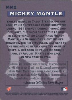 1996 Stadium Club - Mickey Mantle #MM2 Mickey Mantle Back