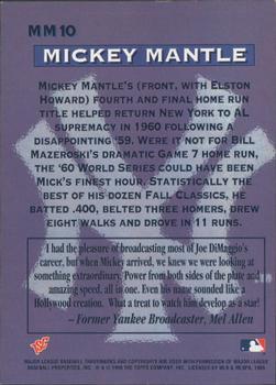1996 Stadium Club - Mickey Mantle #MM10 Mickey Mantle Back