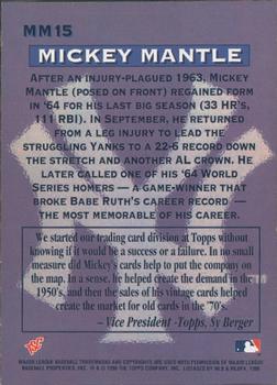 1996 Stadium Club - Mickey Mantle #MM15 Mickey Mantle Back