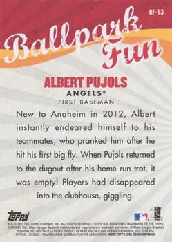 2013 Topps Opening Day - Ballpark Fun #BF-13 Albert Pujols Back