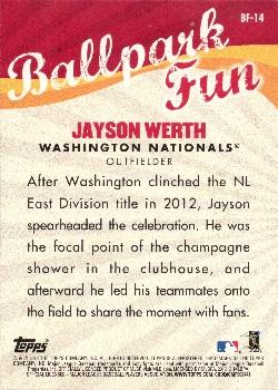 2013 Topps Opening Day - Ballpark Fun #BF-14 Jayson Werth Back