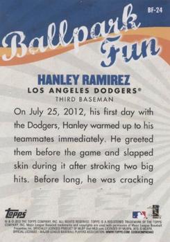 2013 Topps Opening Day - Ballpark Fun #BF-24 Hanley Ramirez Back