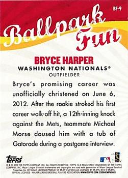 2013 Topps Opening Day - Ballpark Fun #BF-9 Bryce Harper Back