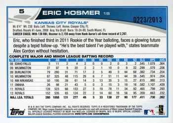 2013 Topps Opening Day - Blue #5 Eric Hosmer Back