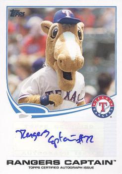 2013 Topps Opening Day - Mascot Autographs #MA-5 Rangers Captain Front