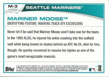 2013 Topps Opening Day - Mascots #M-3 Mariner Moose Back