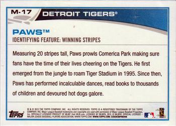 2013 Topps Opening Day - Mascots #M-17 Paws Back