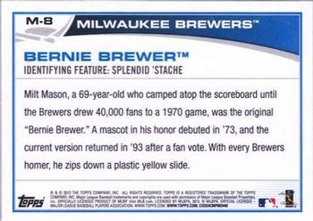 2013 Topps Opening Day - Mascots #M-8 Bernie Brewer Back