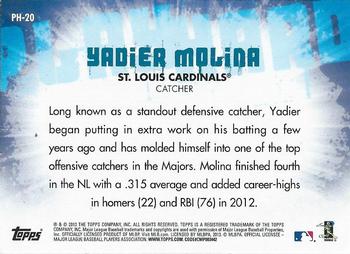 2013 Topps Opening Day - Play Hard #PH-20 Yadier Molina Back