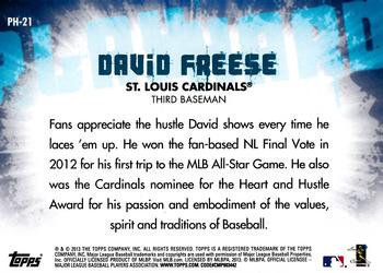 2013 Topps Opening Day - Play Hard #PH-21 David Freese Back